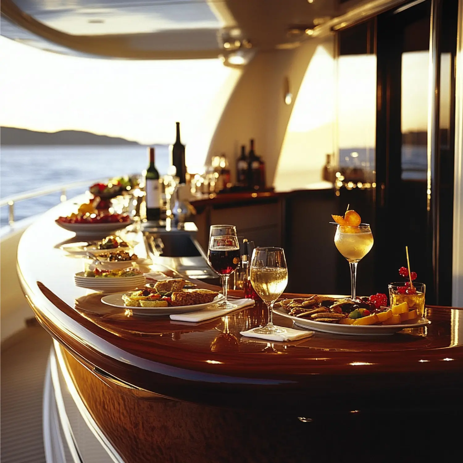 Private dining experience aboard a yacht in Mykonos